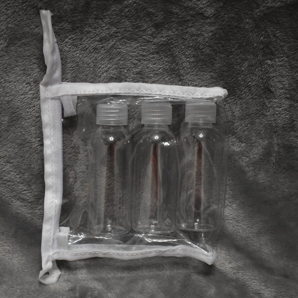 NOWT Travel Size Bottles in a Clear Bag